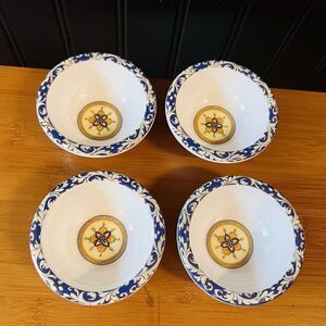 Le Cadeaux Melamine Malaga Blue Yellow Small Dipping Condiment Berry Bowl 3 3/8"